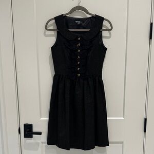 Kensie Pretty Black Shimmer Dress with Ruffles